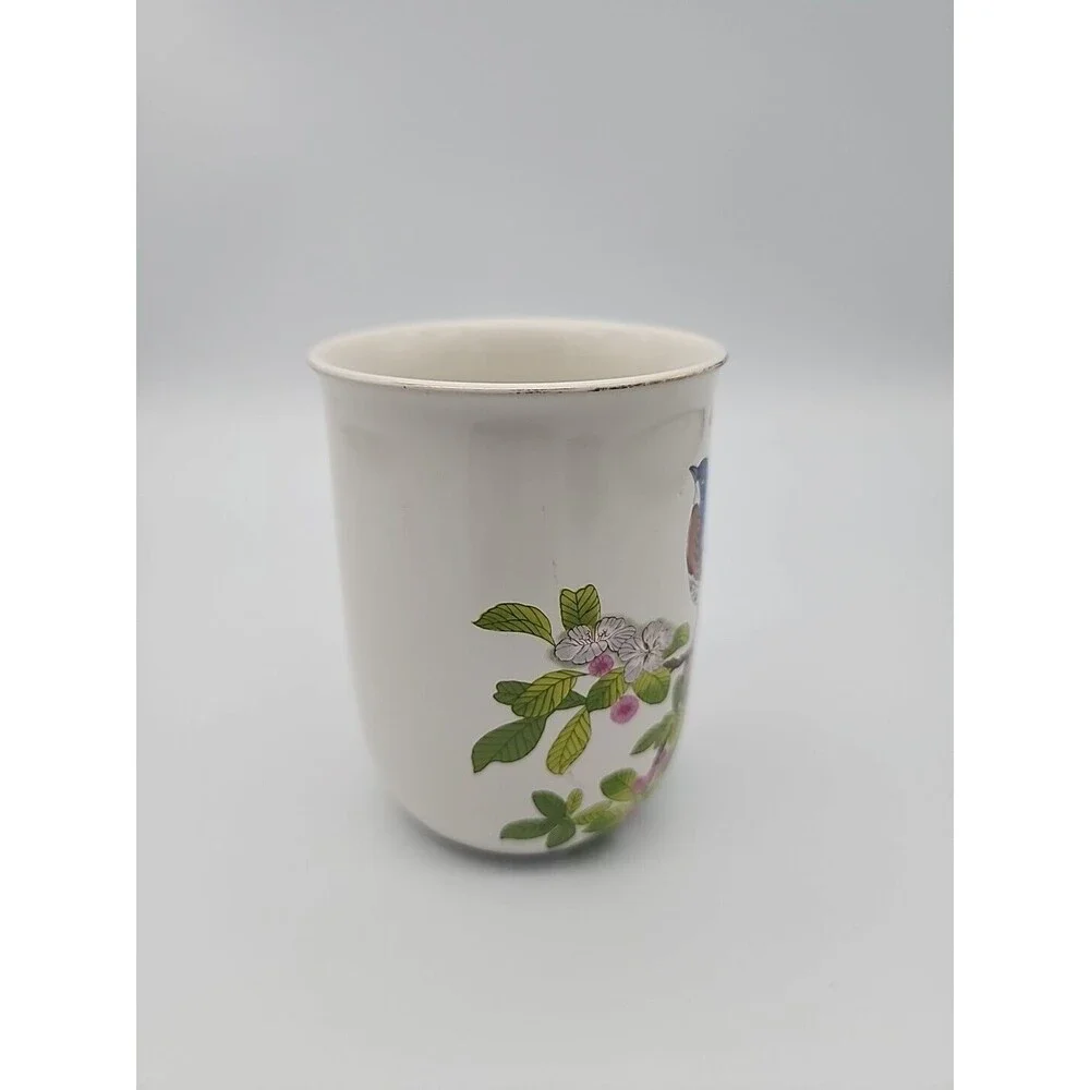 Vintage Otagiri Japan Bluebird on a Branch Floral Coffee Mug Gibson Greetings